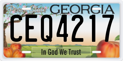GA license plate CEQ4217