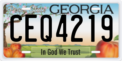 GA license plate CEQ4219