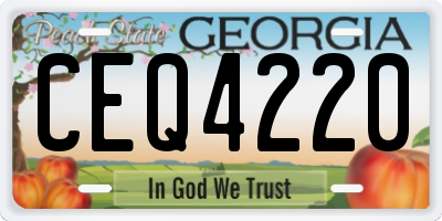 GA license plate CEQ4220