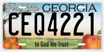 GA license plate CEQ4221