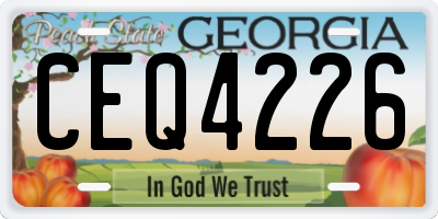 GA license plate CEQ4226