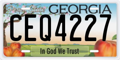 GA license plate CEQ4227