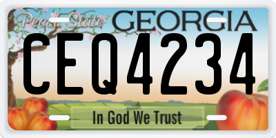 GA license plate CEQ4234