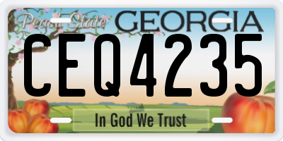 GA license plate CEQ4235