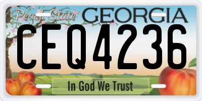 GA license plate CEQ4236