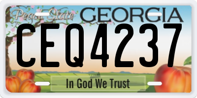 GA license plate CEQ4237