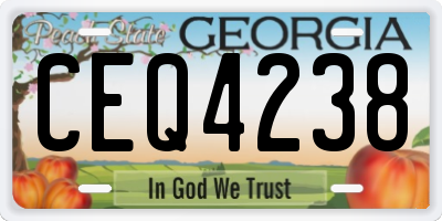 GA license plate CEQ4238