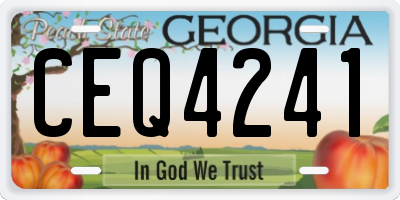 GA license plate CEQ4241