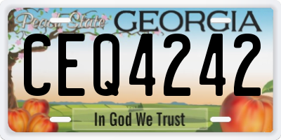 GA license plate CEQ4242