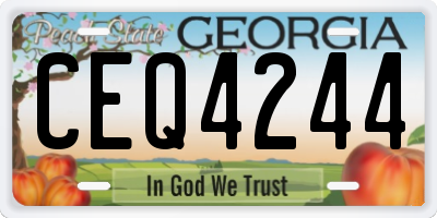 GA license plate CEQ4244