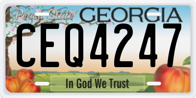 GA license plate CEQ4247