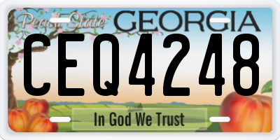 GA license plate CEQ4248