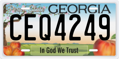 GA license plate CEQ4249