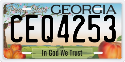 GA license plate CEQ4253
