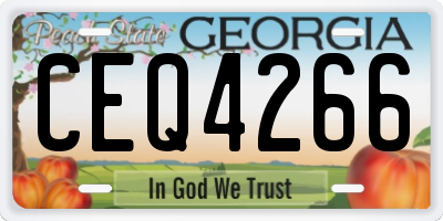 GA license plate CEQ4266