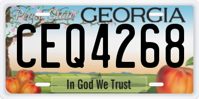 GA license plate CEQ4268