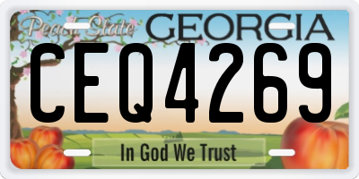 GA license plate CEQ4269