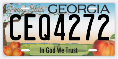 GA license plate CEQ4272
