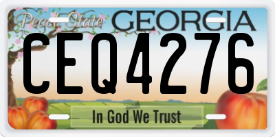 GA license plate CEQ4276