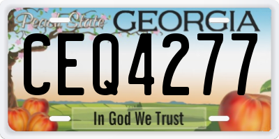 GA license plate CEQ4277