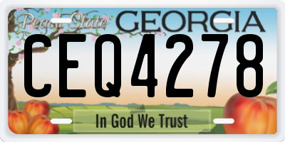 GA license plate CEQ4278