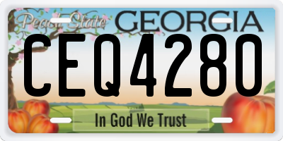 GA license plate CEQ4280