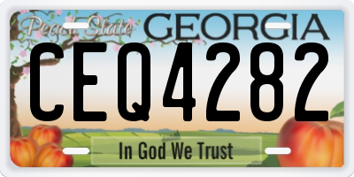 GA license plate CEQ4282