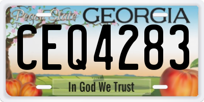 GA license plate CEQ4283