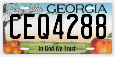 GA license plate CEQ4288