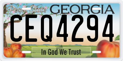 GA license plate CEQ4294