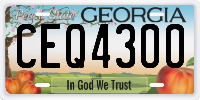 GA license plate CEQ4300