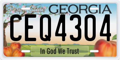 GA license plate CEQ4304