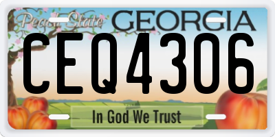 GA license plate CEQ4306
