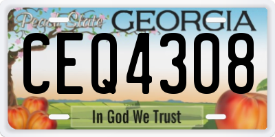 GA license plate CEQ4308