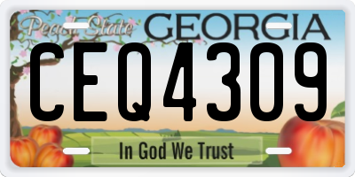 GA license plate CEQ4309