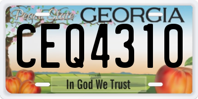GA license plate CEQ4310