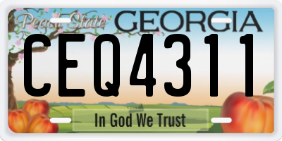 GA license plate CEQ4311