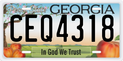 GA license plate CEQ4318