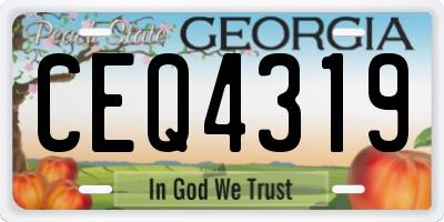 GA license plate CEQ4319