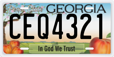 GA license plate CEQ4321