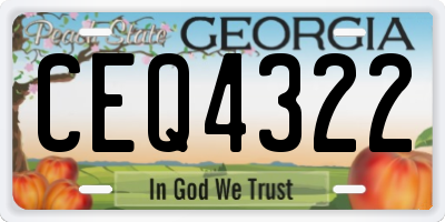 GA license plate CEQ4322