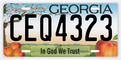 GA license plate CEQ4323