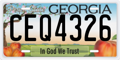 GA license plate CEQ4326