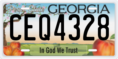 GA license plate CEQ4328