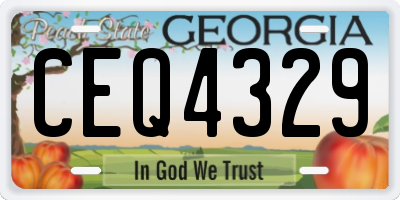 GA license plate CEQ4329