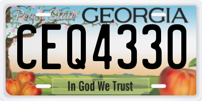 GA license plate CEQ4330