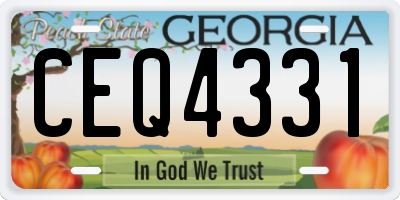 GA license plate CEQ4331