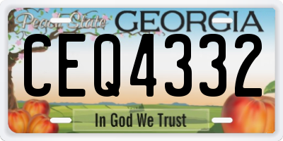 GA license plate CEQ4332