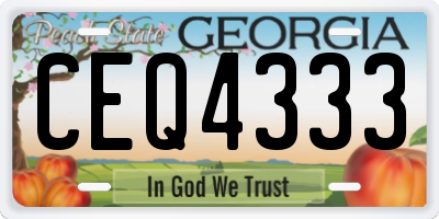 GA license plate CEQ4333