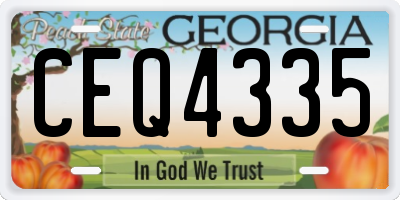 GA license plate CEQ4335